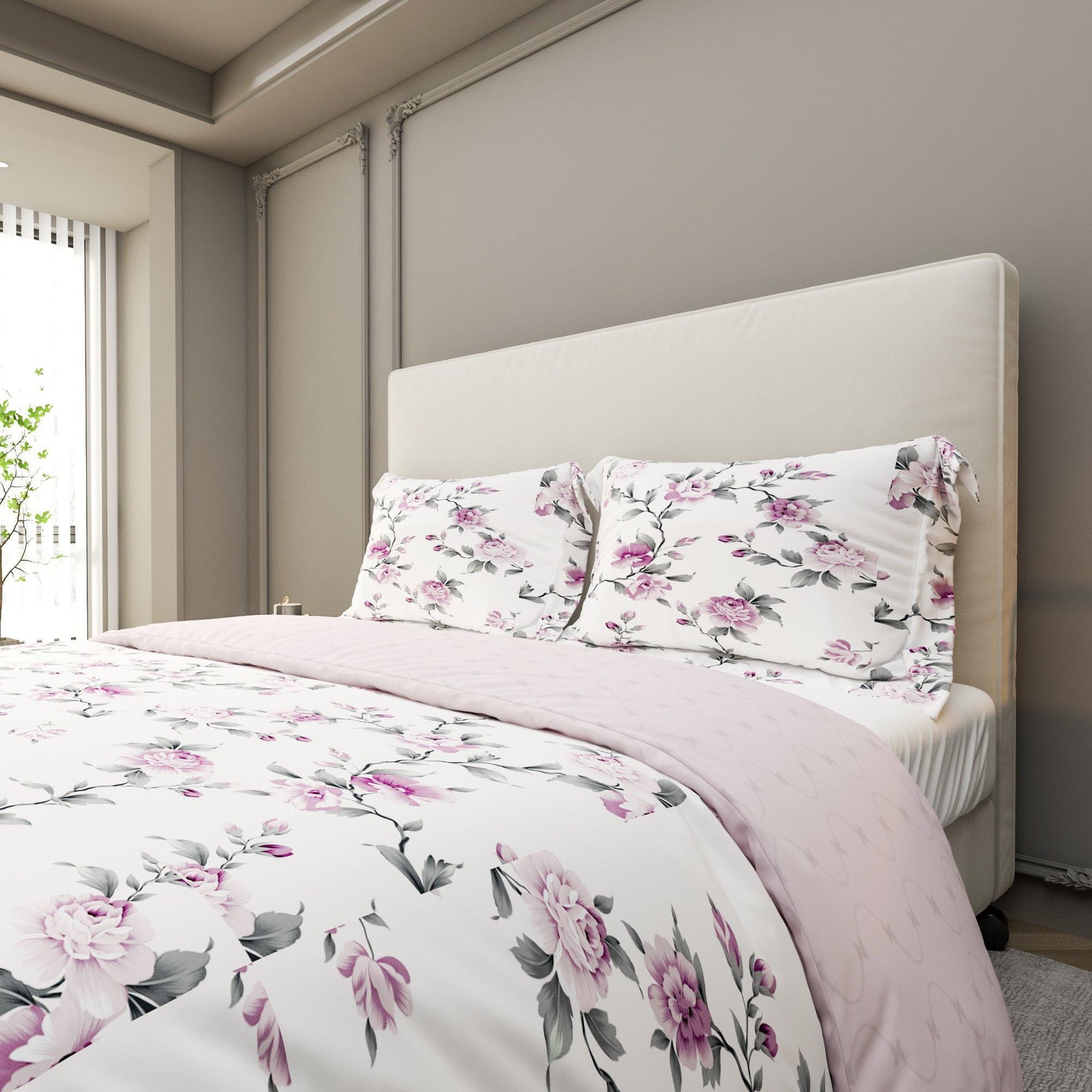 Printed Duvet Cover 3 Piece Set - Cotton